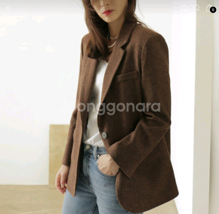 골든아이 딥브라운 울100 자켓 블레이저 싱글 코트--1