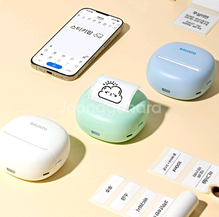 [ 바우아토 무선 라벨프린터기 ] 미개봉 새상품 +파우치&라벨지 3죵--2