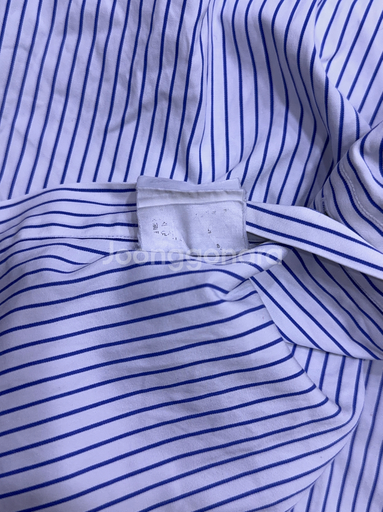 폴로 랄프로렌 스트라이프 반팔 셔츠 커스텀핏 화이트 블루 XXL--6