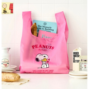 피너츠 스누피 포켓 장바구니 핑크