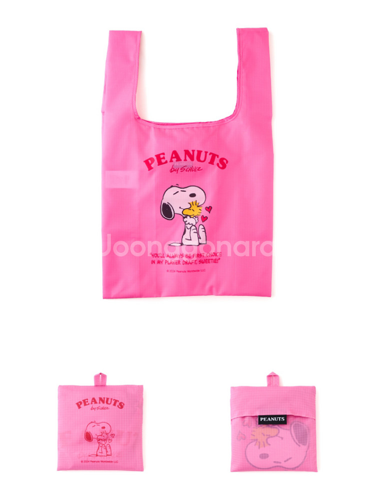 피너츠 스누피 포켓 장바구니 핑크--2