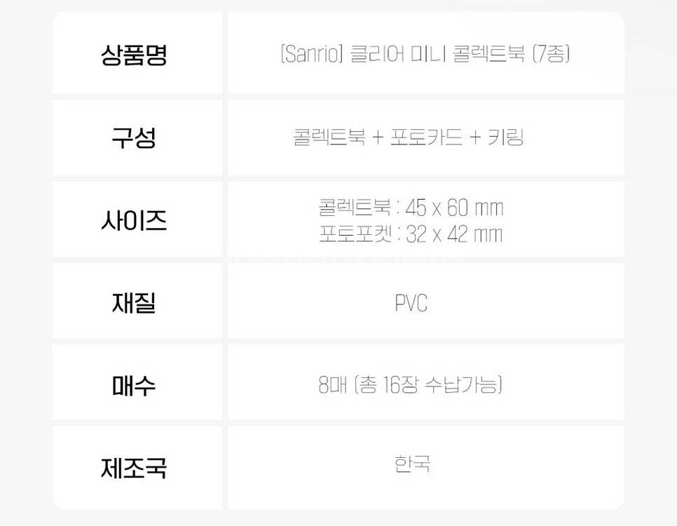 산리오 폼폼푸린 클리어 미니 콜렉트북--3