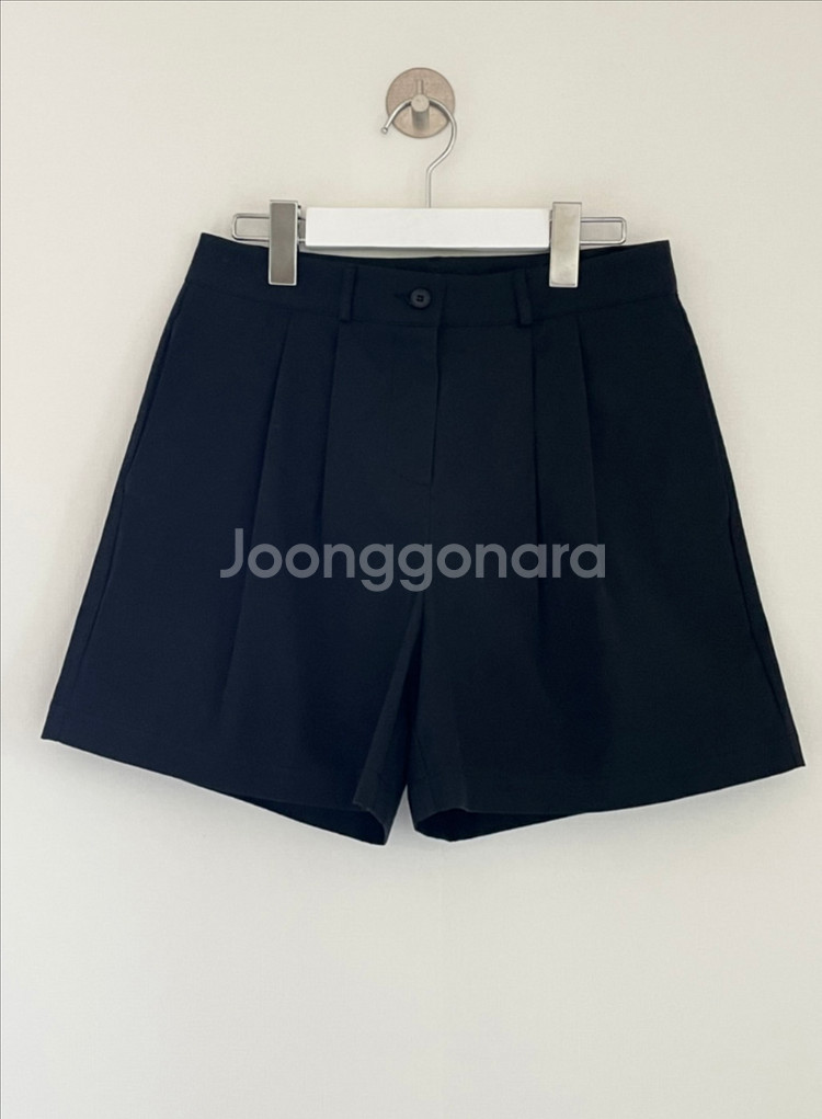 모이블레 핀턱 반바지 네이비 S--2