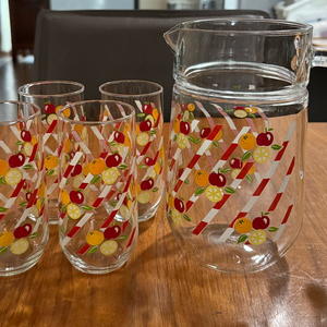 프랑스산 빈티지 유리컵4 피쳐1 세트