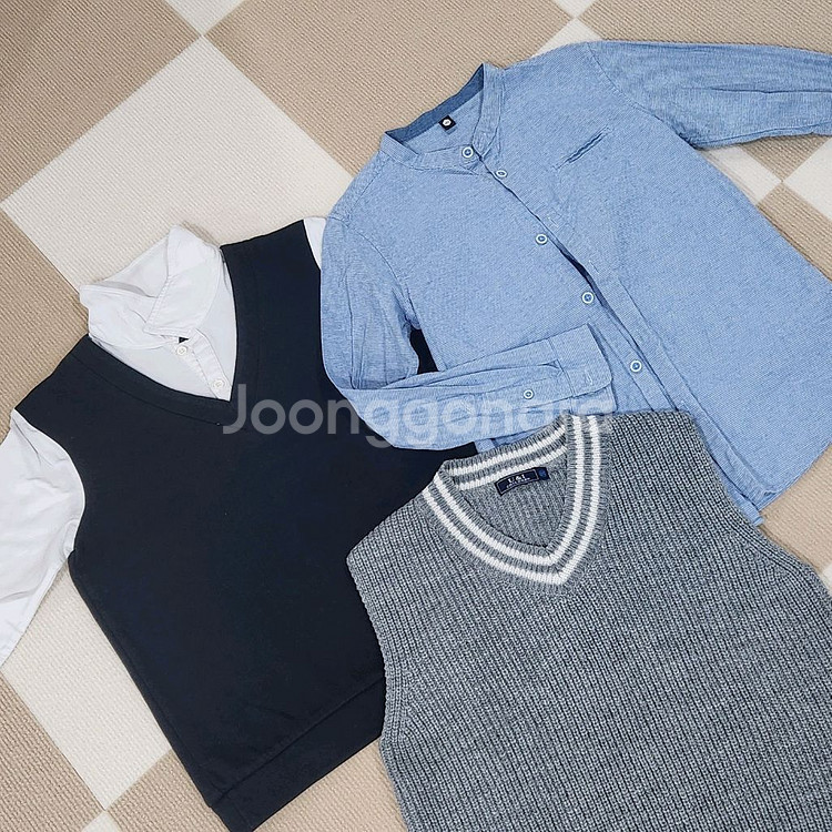 남아 140 셔츠+니트조끼 3종--0