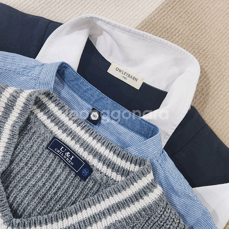 남아 140 셔츠+니트조끼 3종--1