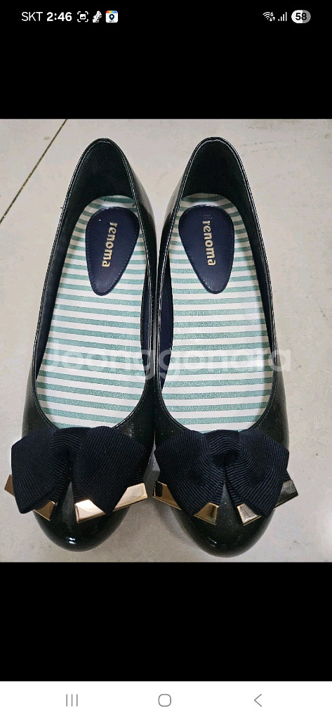 리노마 리본 장식 플랫슈즈 235 거의새상품--2