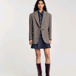 66/77.산드로 스몰체크 자켓