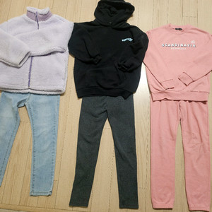 여아 140사이즈 탑텐,블루독 기모의류 6벌