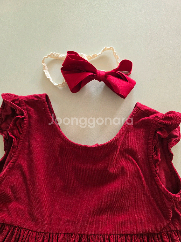 아림클로젯 레드원피스 XL + 리본헤어밴드 일괄 크리스마스 룩--2