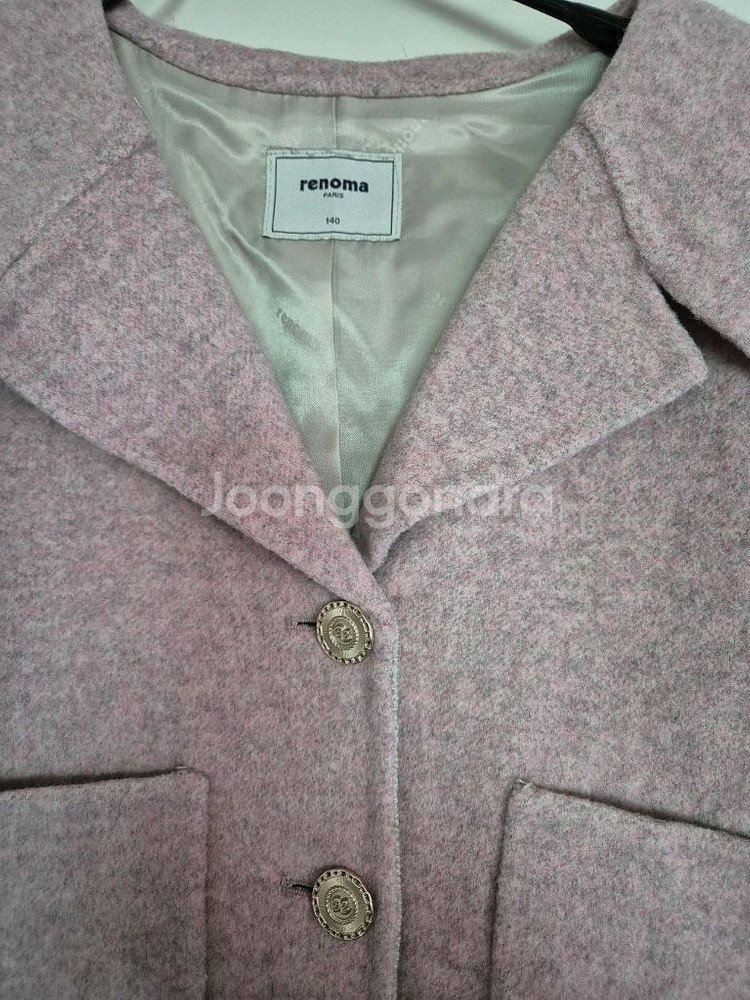 레노마 파리 핸드메이드 핑크 크롭자켓--3