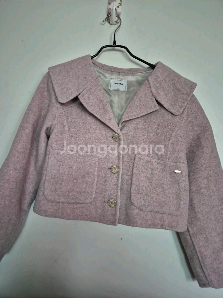레노마 파리 핸드메이드 핑크 크롭자켓--1