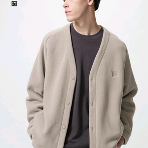 유니클로 니들스 후리스 가디건 베이지L
