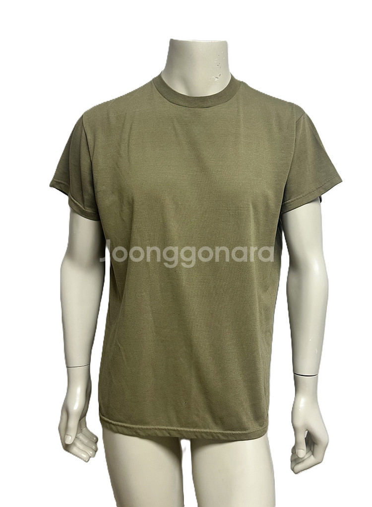 미군 카키색 라운드 반팔 티셔츠 (L) (22) (만원샵)--0