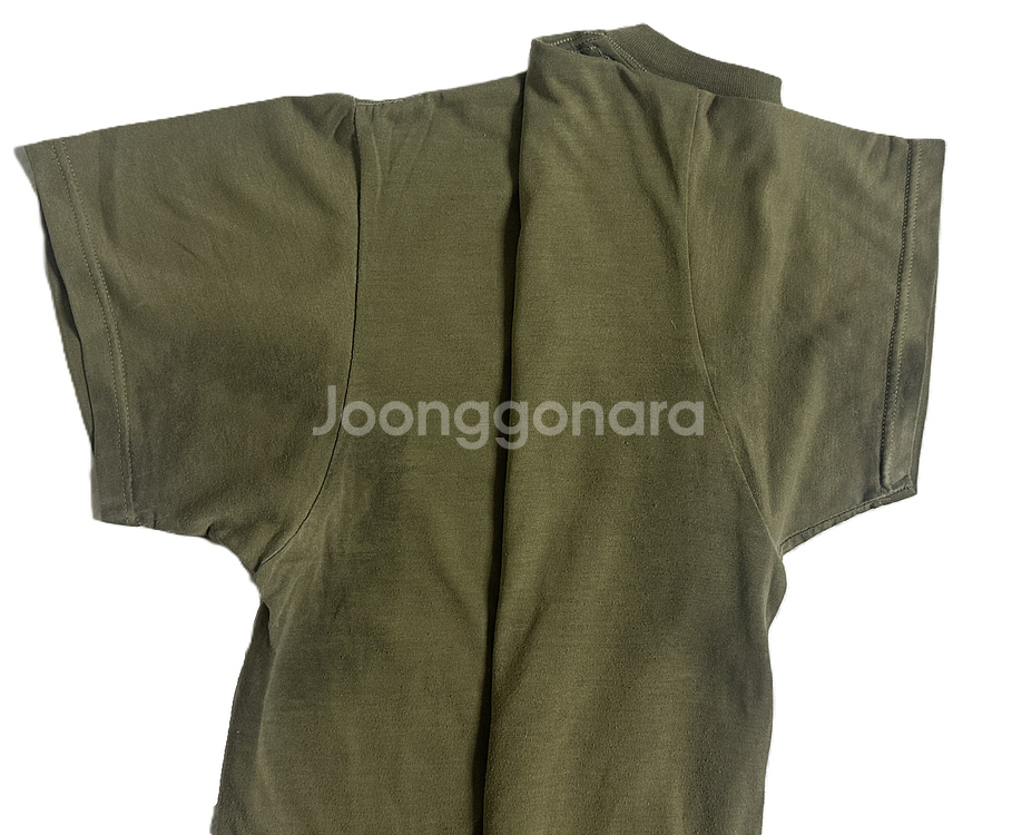 미군 카키색 라운드 반팔 티셔츠 (L) (22) (만원샵)--5