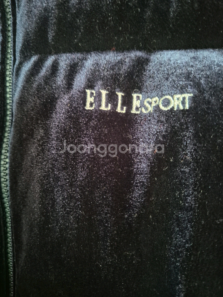 엘르스포츠 벨벳 패딩 조끼 진네이비--8