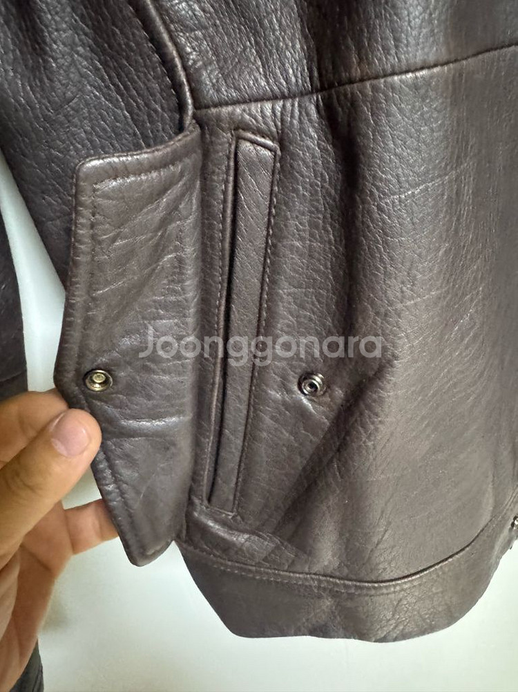 아르마니 익스체인지 버팔로 가죽 자켓 M--7