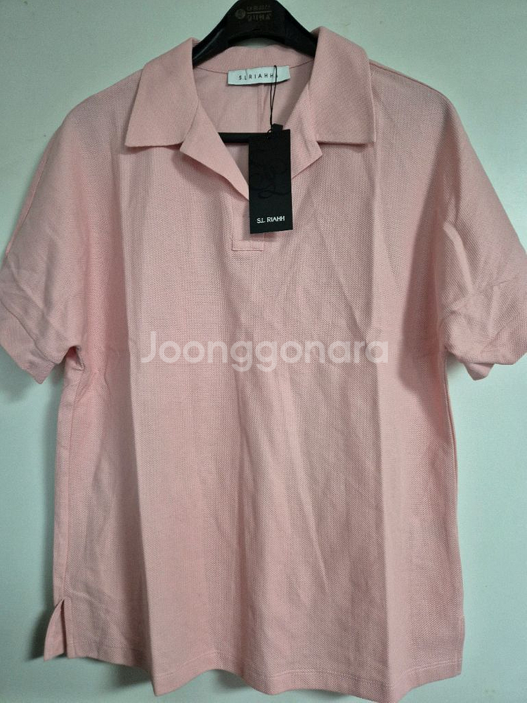 에셀리아 핑크 반팔 카라 티셔츠 폴로티 새상품--1