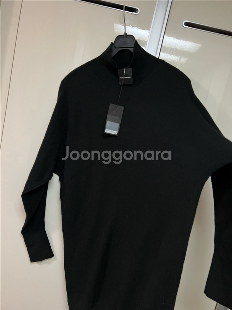 새상품) 한섬 클럽모나코 CLUB MONACO 울 알파카 니트 원피스 롱니트 하이넥 폴라 터틀넥 검정 블랙--5