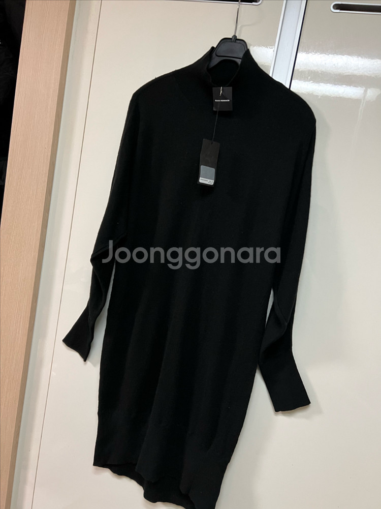 새상품) 한섬 클럽모나코 CLUB MONACO 울 알파카 니트 원피스 롱니트 하이넥 폴라 터틀넥 검정 블랙--10