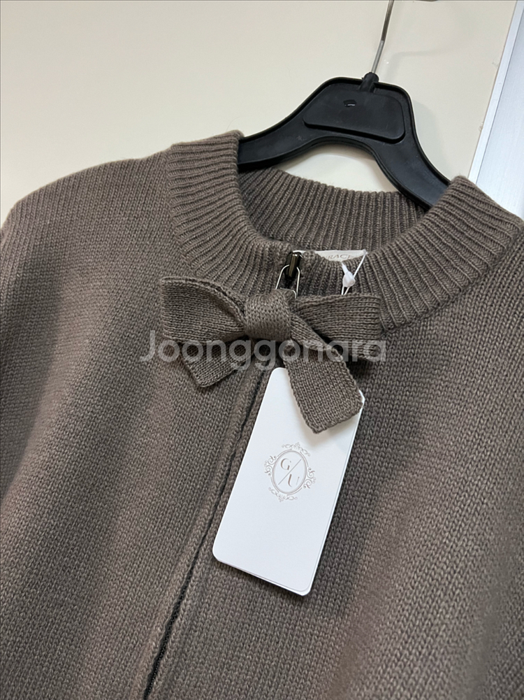 새상품) 24년 그레이스유 GRACE U elle knit zip up 엘르 니트 집업 가디건 리본 울 캐시미어--12
