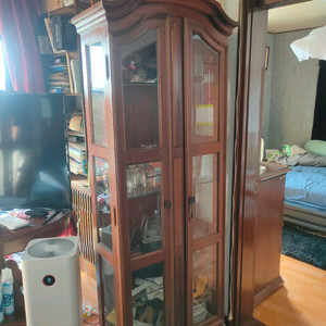 antique grandfather curio cabinet