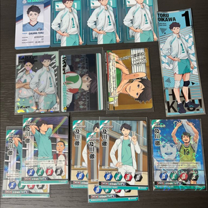 하이큐 오이카와 토오루 ㄹㅁㅁ님 비공식 구단증&메탈 카드&클리어 카드&롱 스티커&바보카 일괄 이미지
