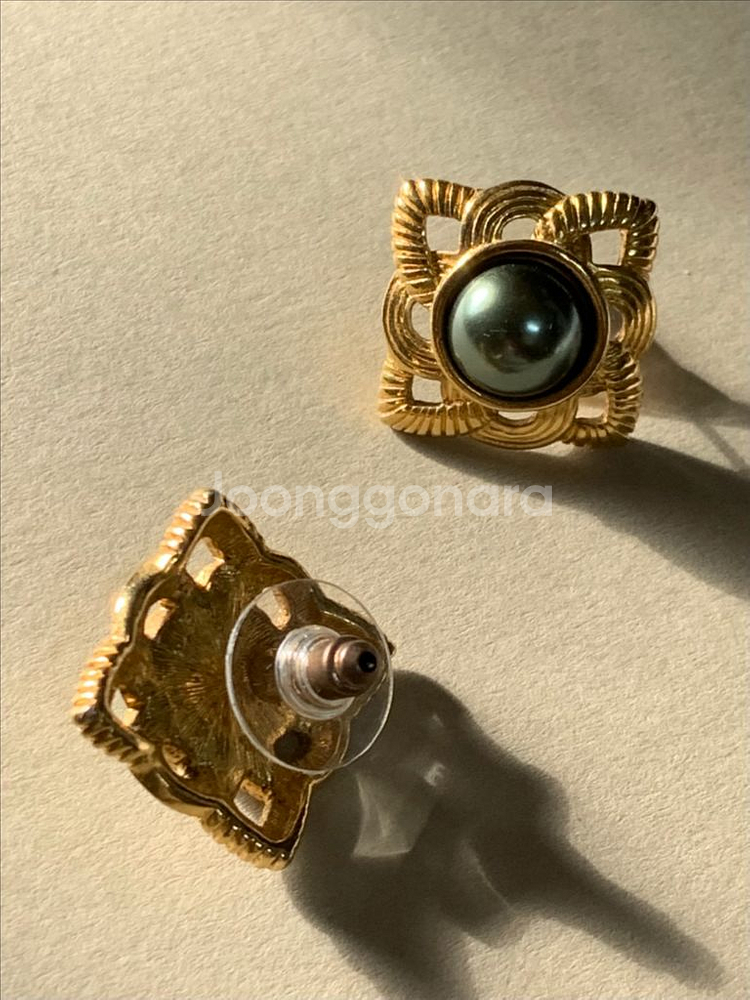 빈티지 스퀘어 귀걸이--1