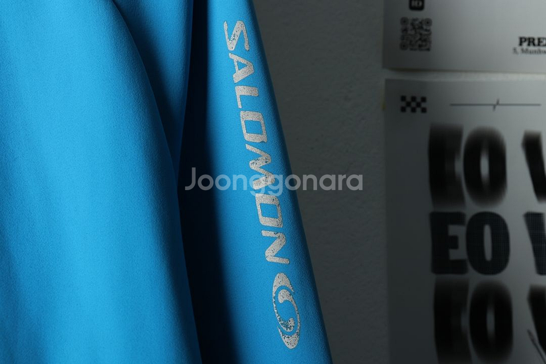 (L) 살로몬 집업 바람막이 점퍼자켓 기능성 연블루--4