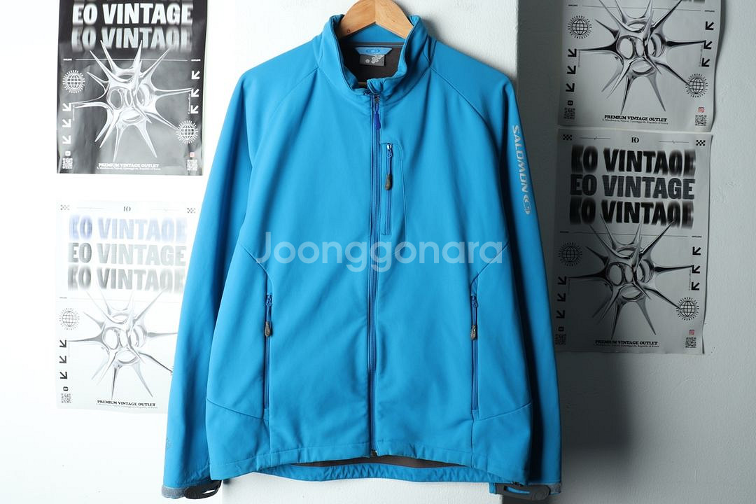 (L) 살로몬 집업 바람막이 점퍼자켓 기능성 연블루--1