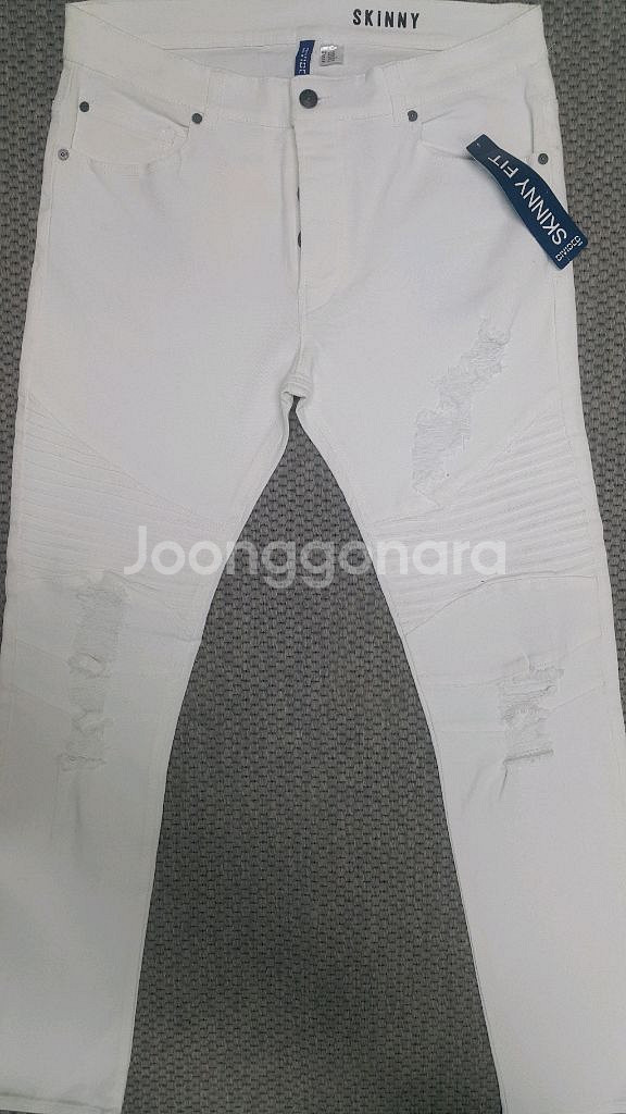 발망스타일(완전스판) 흰청바지 34인치(No.791)새상품!--0