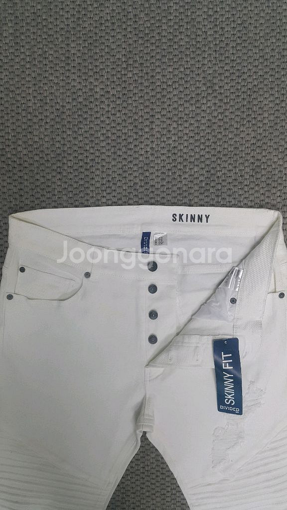 발망스타일(완전스판) 흰청바지 34인치(No.791)새상품!--3