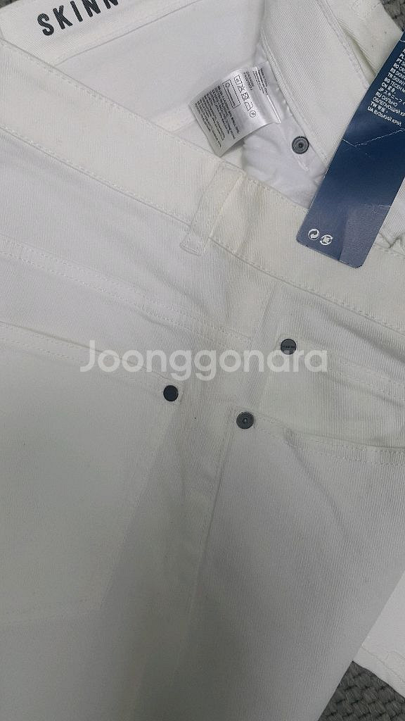 발망스타일(완전스판) 흰청바지 34인치(No.791)새상품!--2