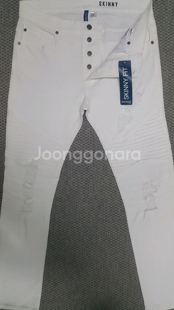 발망스타일(완전스판) 흰청바지 34인치(No.791)새상품!--1