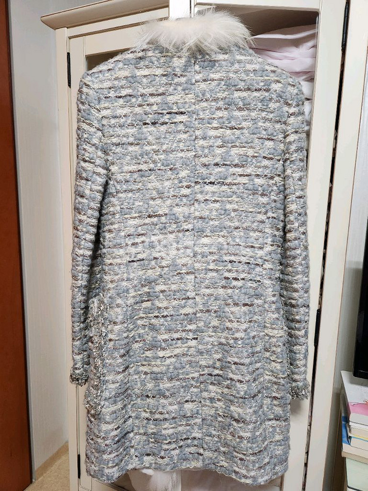 오브제 트위드 롱자켓. 55, 이탈리아 원단--4