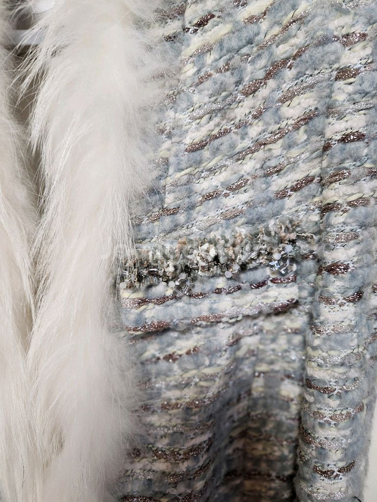 오브제 트위드 롱자켓. 55, 이탈리아 원단--6