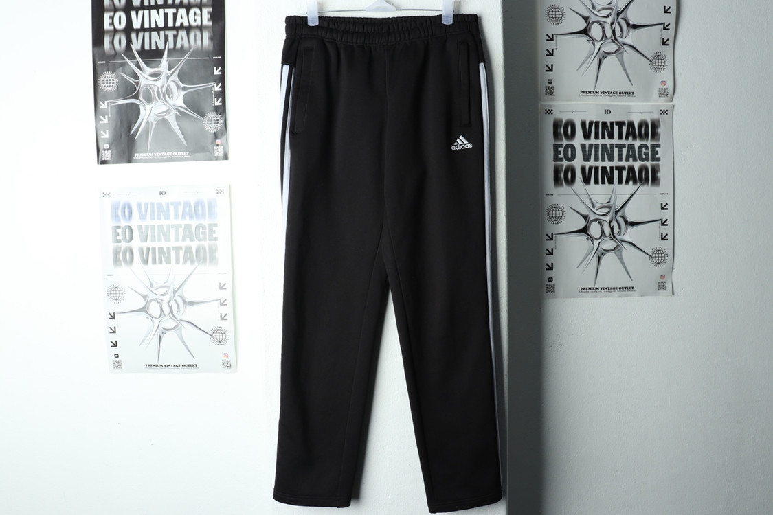 (M) 아디다스 트레이닝복 바지 블랙 삼선 기모 이미지