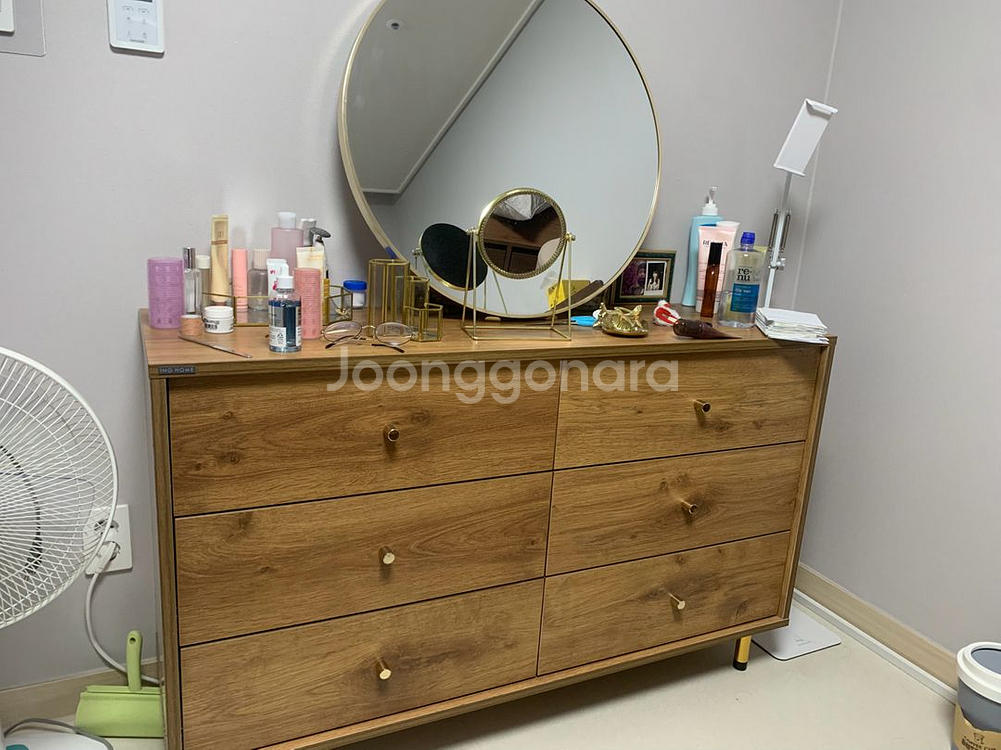 원목 3단 6구 서랍장--0