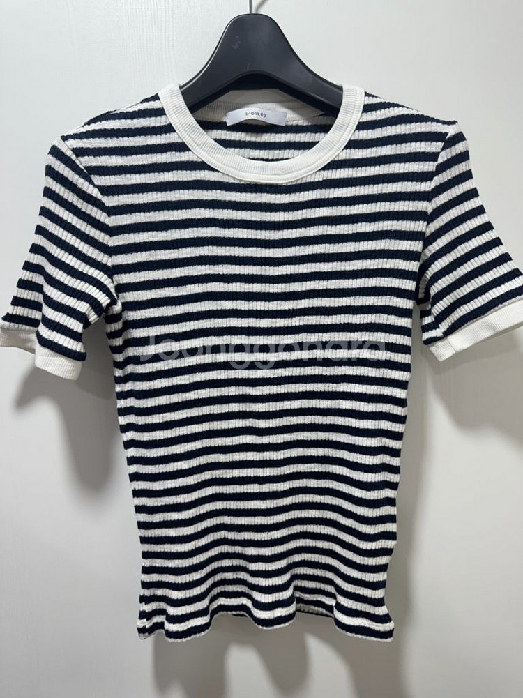 블랭크03 스트라이프 반팔 니트--0