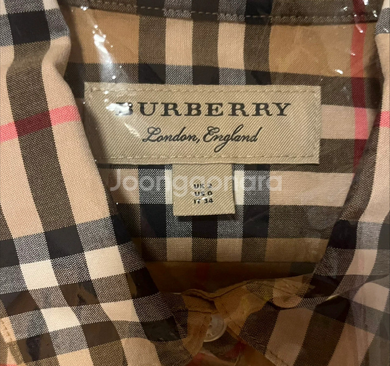 버버리 여성용 체크 셔츠--1