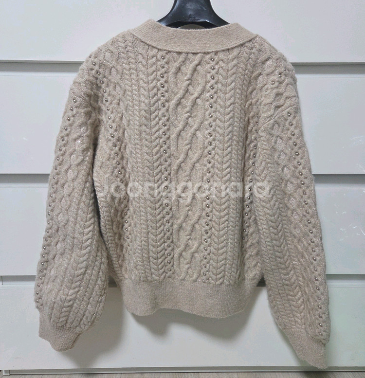 랑방 울블렌드 케이블스터드가디건 마인 더캐시미어 타임--5