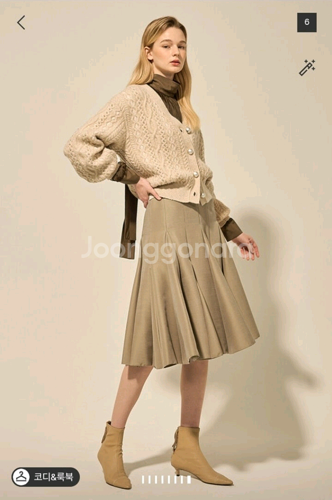 랑방 울블렌드 케이블스터드가디건 마인 더캐시미어 타임--3