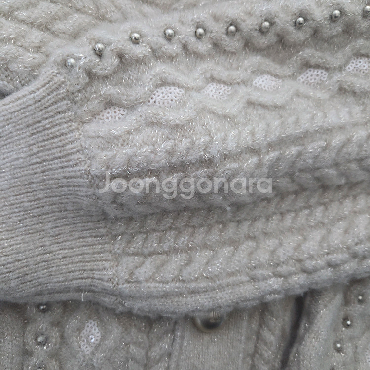 랑방 울블렌드 케이블스터드가디건 마인 더캐시미어 타임--8