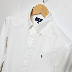 남성 폴로 화이트 흰색 옥스퍼드 멀티포니 긴팔 남방 셔츠 옥스포드