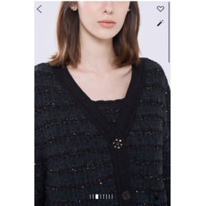 마인 MINE 한섬 알파카 블렌드 시퀸 가디건 프리사이즈 정품