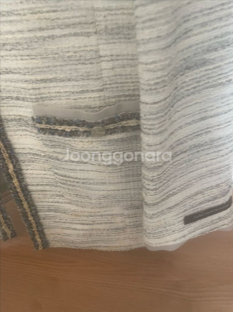 튜브 트위드 자켓 66사이즈 화이트 아이보리 자켓--3