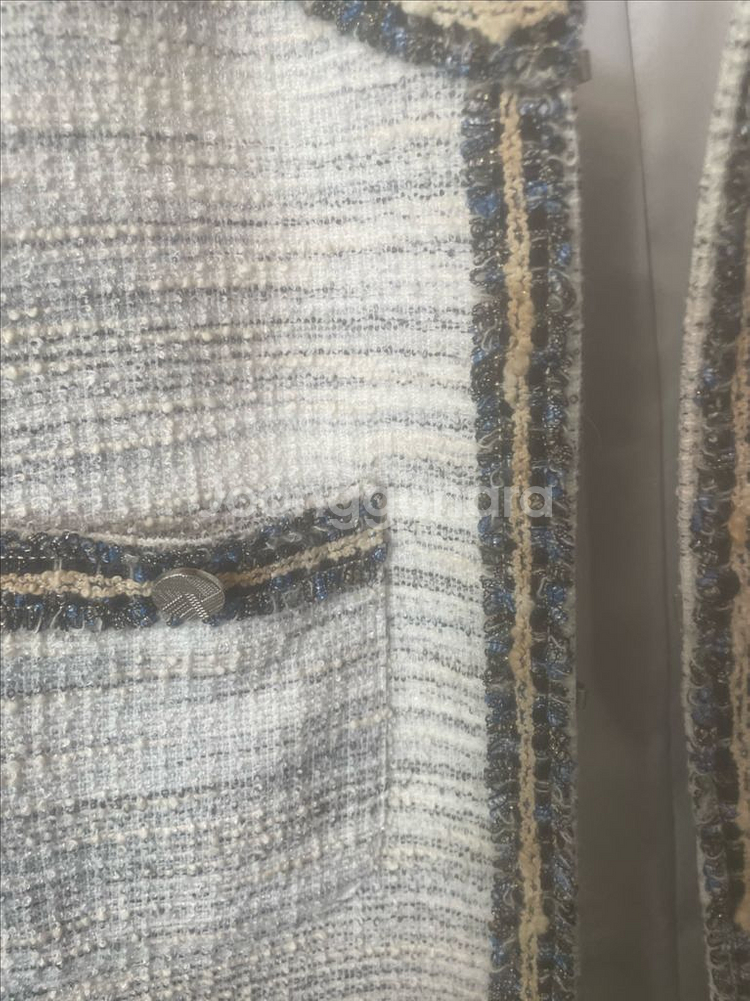 튜브 트위드 자켓 66사이즈 화이트 아이보리 자켓--2