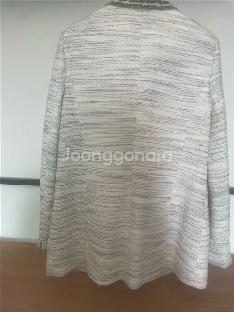 튜브 트위드 자켓 66사이즈 화이트 아이보리 자켓--4