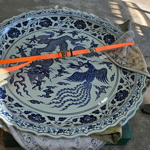 청화백자 용봉황 대형 접시 이미지