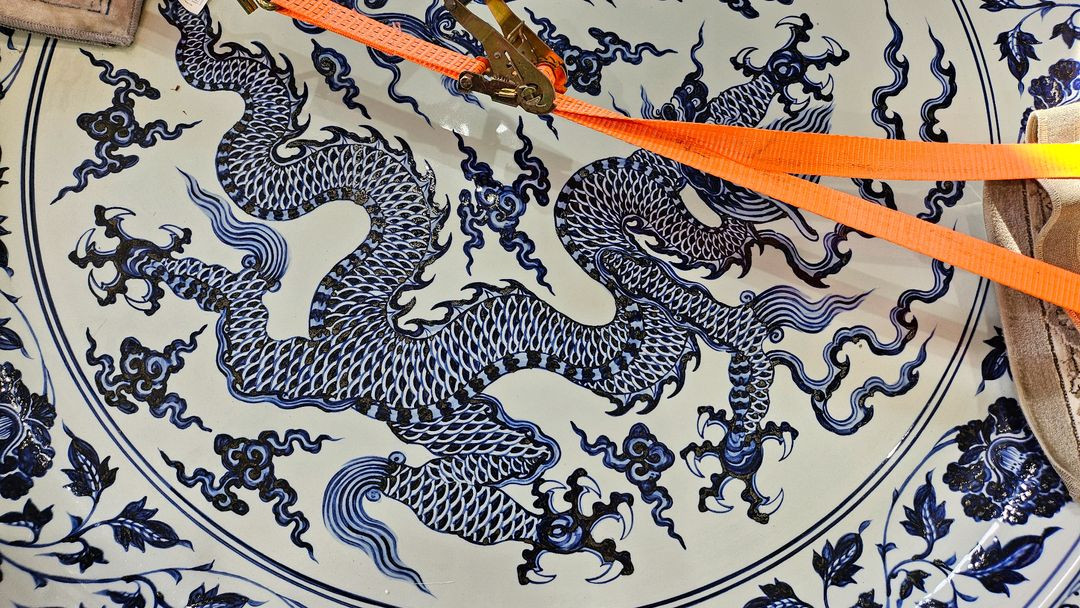 청화백자 용봉황 대형 접시 이미지